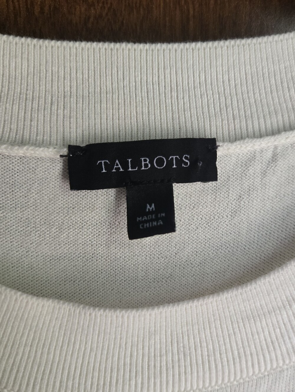 Talbots White Floral Short-Sleeve Knit Top - Picture 2 of 5